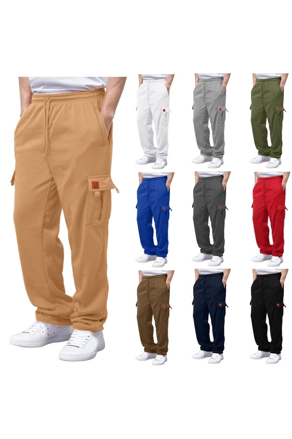 Men's Joggers Sweatpants, Relaxed Fit, Winter Warm Wind Sweatpants for Active Gym Track Basic Running Drawstring Workout Sweat Pants Active Running Jogger Pants