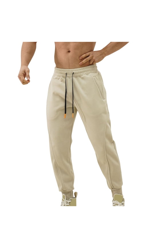 Men's Joggers Sweatpants Workout Athletic Running Tapered Pants with Zipper Pockets Lightweight Drawstring Stretch Tapered Sweatpants Athletic Pants for Men Workout Running Gym