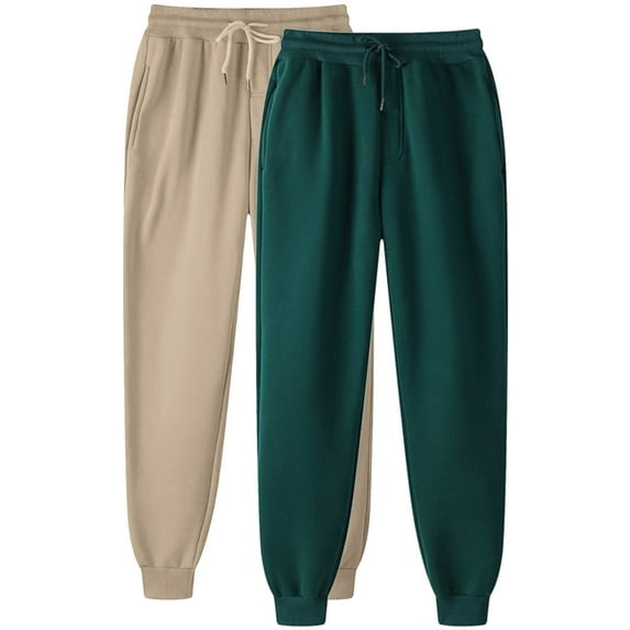 Men's Jogging Pants Deals Up to 50% off!Soft Brushed Casual Jogging Sweatpants Cotton Drawstring Elastic Waistband Fleece Sweatpants (with Pockets) for Boys or Girls