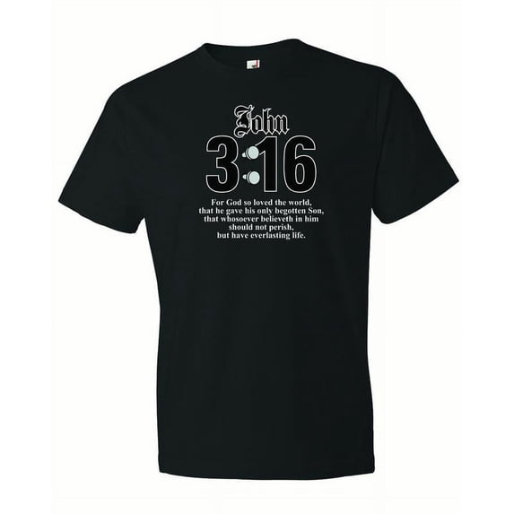 Men's John 3:16 For God So Loved The World... Christianity Jesus Religious T-Shirt-Black-2X