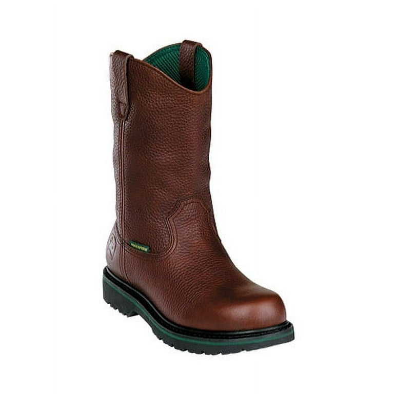 Men s John Deere Boots 11 Safety Toe Wellington Internal Met Guard Walmart