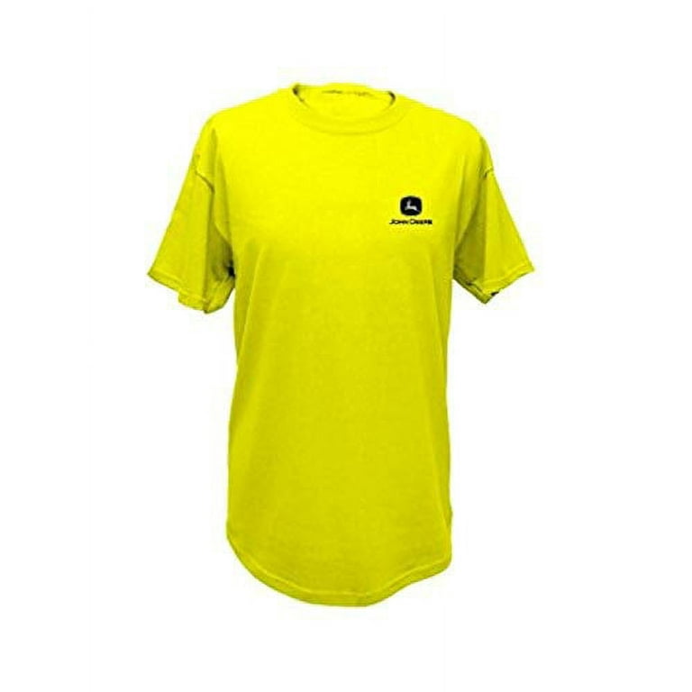 Men s John Deere Neon Yellow T Shirt Large Walmart