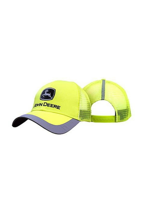 Men's John Deere Safety Green Reflective Hat / Cap - LP43951
