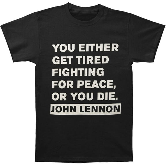 Men's John Lennon John Lennon Get Tired T-shirt Medium Black