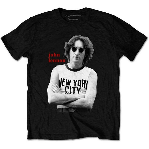 Men's John Lennon New York City B&w T-shirt Small Black