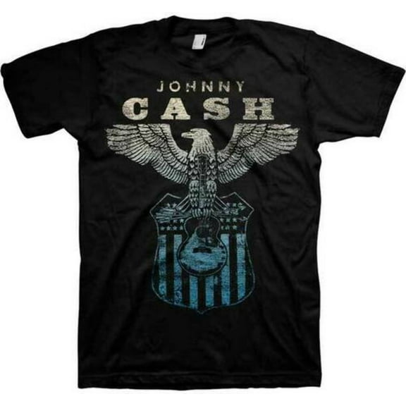Johnny Cash Men's Country Rock N Roll T-Shirt Black Medium