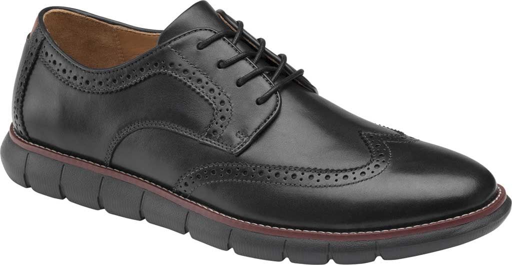 Men s Johnston Murphy Holden Wingtip Black Black Full Grain