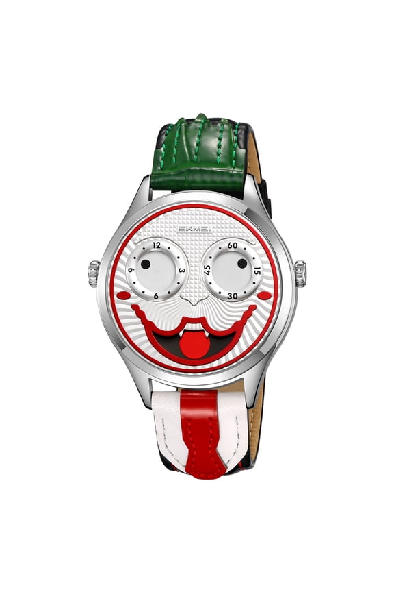 Men's Joker Dial Watch - Retro Sport Style with Leather Strap