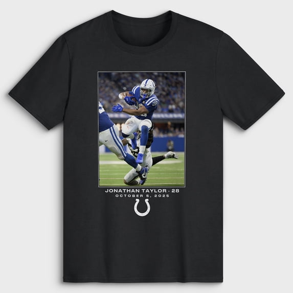 Men's Jonathan Taylor Black Indianapolis Colts NFL Flash Features Week 5 T-Shirt