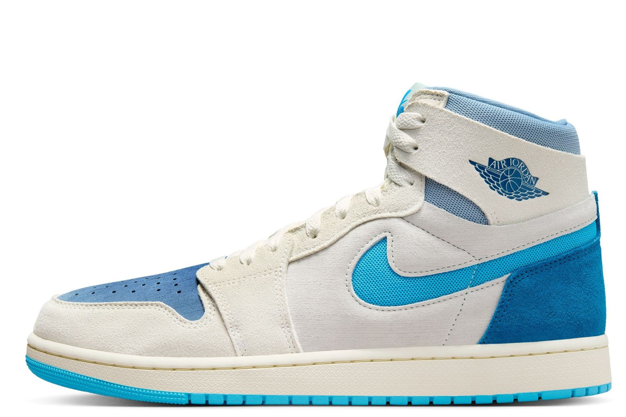 Men's Jordan 1 High Zoom Air CMFT 2 Sail/DK Pwdr Bl-Bl Gry