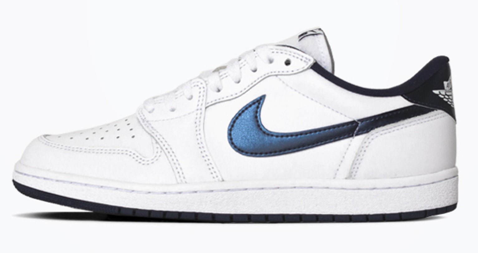 Nike Air Jordan 1 Low 85 “White/Metallic Navy”FB9933-141 size 13 White And Navy Blue Jordan Nike Air Jordan Low 85 “White  main image 2