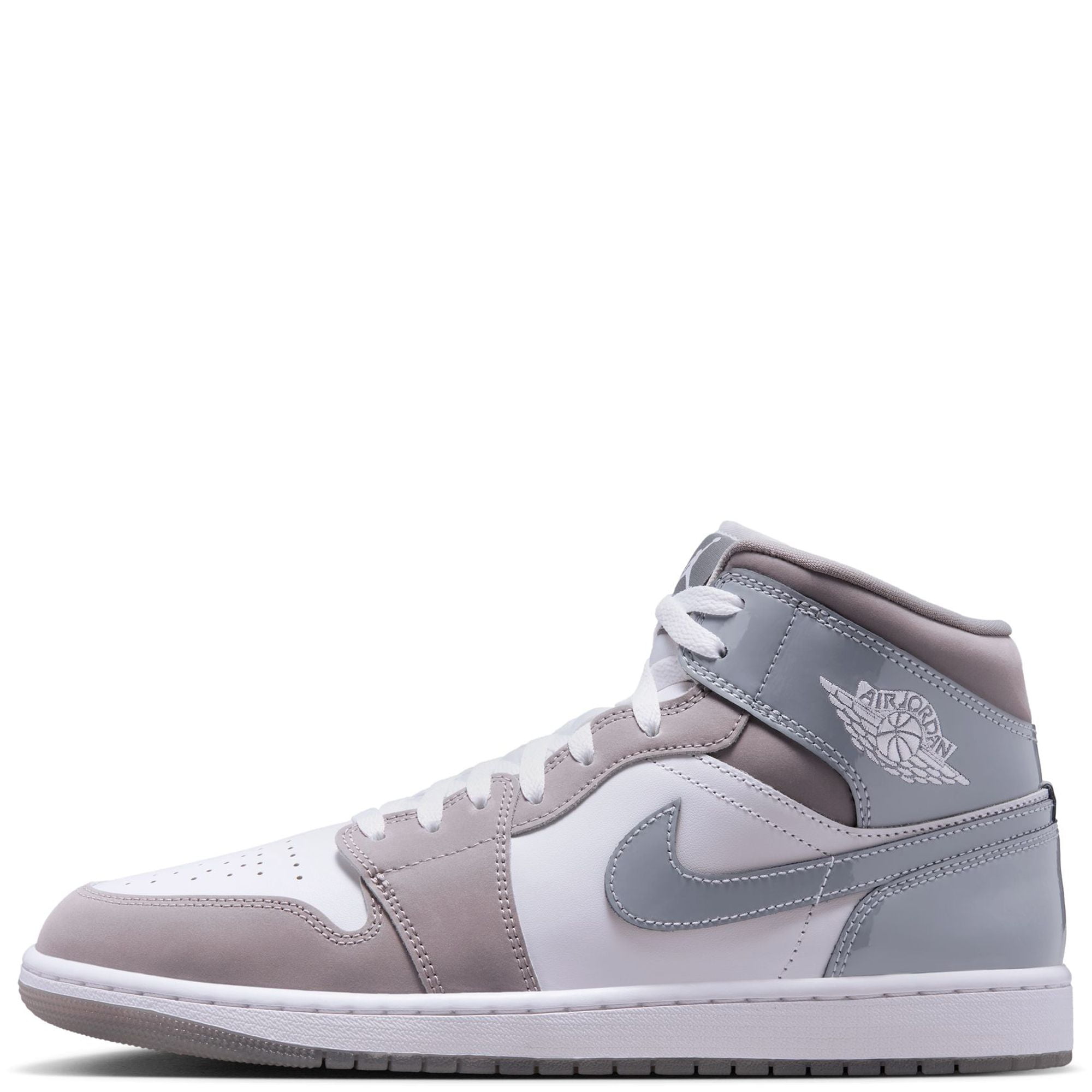 Men's Jordan 1 Low Mid White/Cool Grey-Medium Grey (HF3216 100) - 12