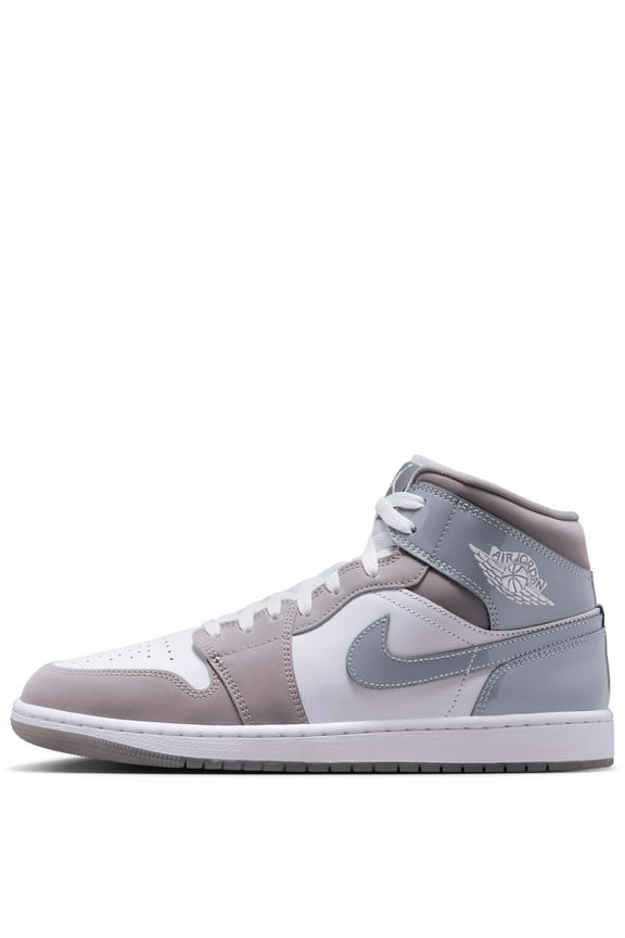 Men's Jordan 1 Low Mid White/Cool Grey-Medium Grey (HF3216 100) - 12