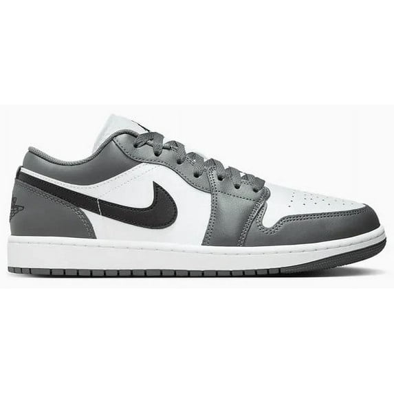 Men's Jordan 1 Low White/Black-Iron Grey (553558 152) - 12