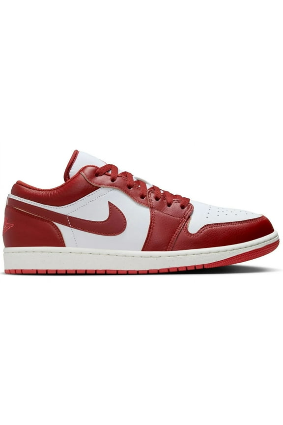 Men's Jordan 1 Low White/Dune Red-Lobster-Sail (FJ3459 160) - 10.5
