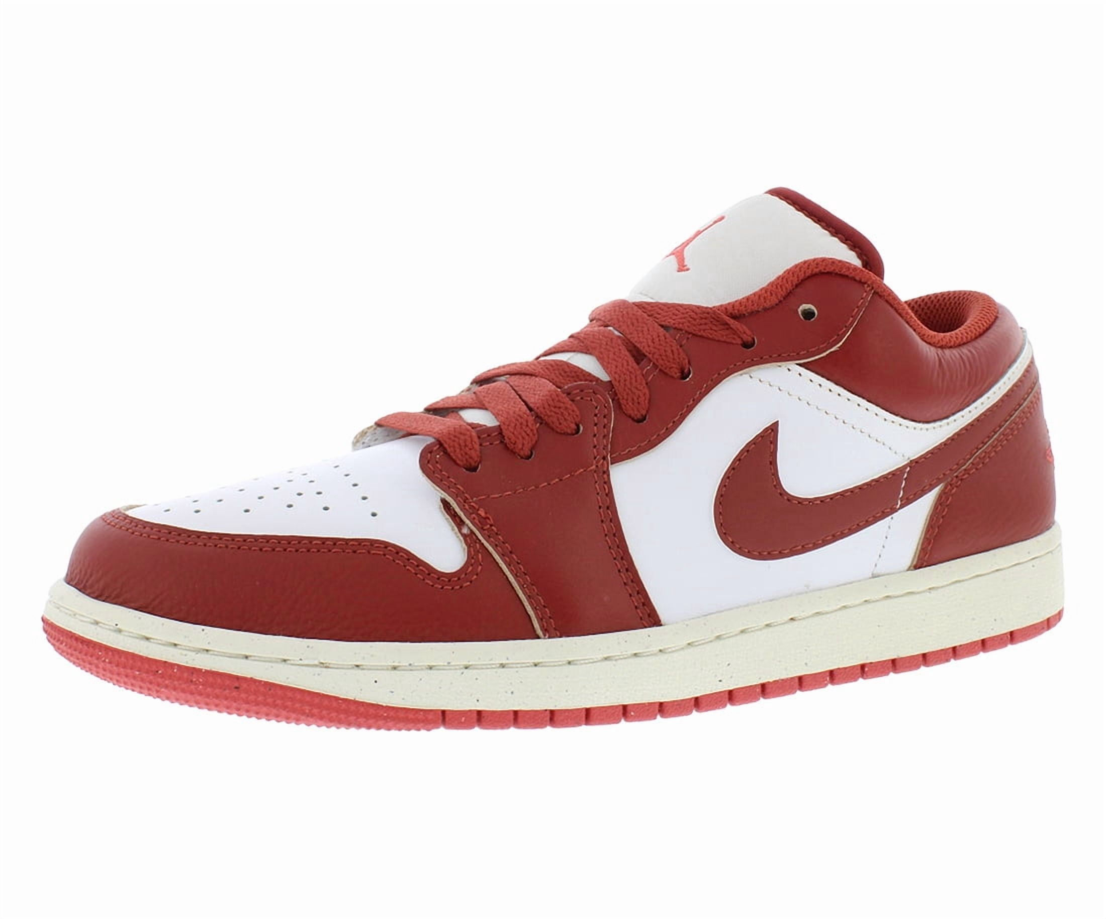Men's Jordan 1 Low White/Dune Red-Lobster-Sail (FJ3459 160) - 10