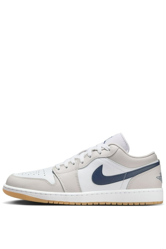 Men's Jordan 1 Low White/Midnight Navy (553558 146) - 8