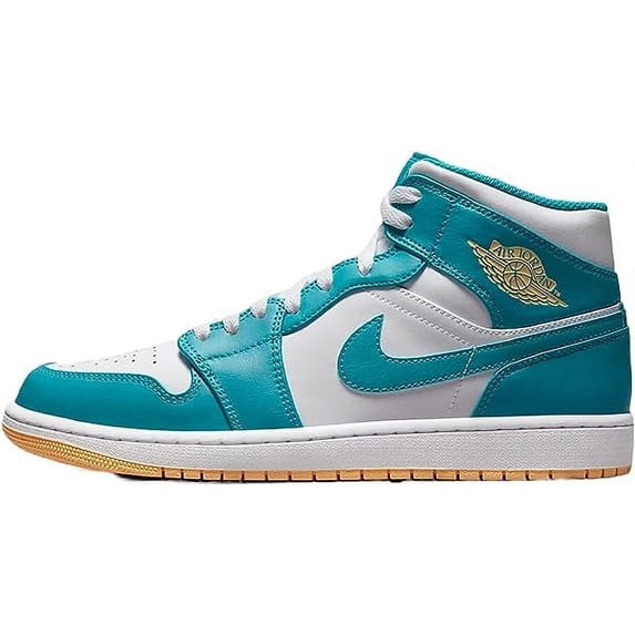Men's Jordan 1 Mid Aquatone/Celestial Gold-White (DQ8426 400) - 14