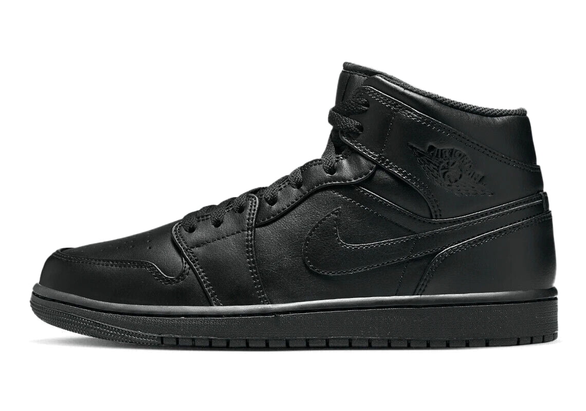 Men's Jordan 1 Mid Black/Black-Black (554724 093)