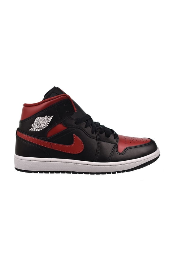 Men's Jordan 1 Mid Black/Varsity Red-Summit White