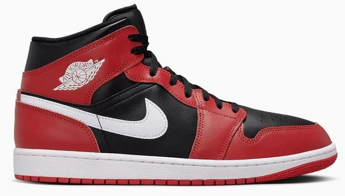 Men's Jordan 1 Mid Black/White-Gym Red (DQ8426 061) - 8 - Walmart.com