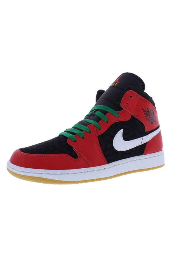 Jordan 1 Mid Se Christmas Mens Shoes Size 13, Color: Christmas Black/Fire Red/White/Malachite