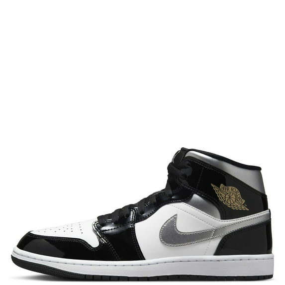 Men's Jordan 1 Mid SE Black/Metallic Silver-White (HV0789 010) - 8.5