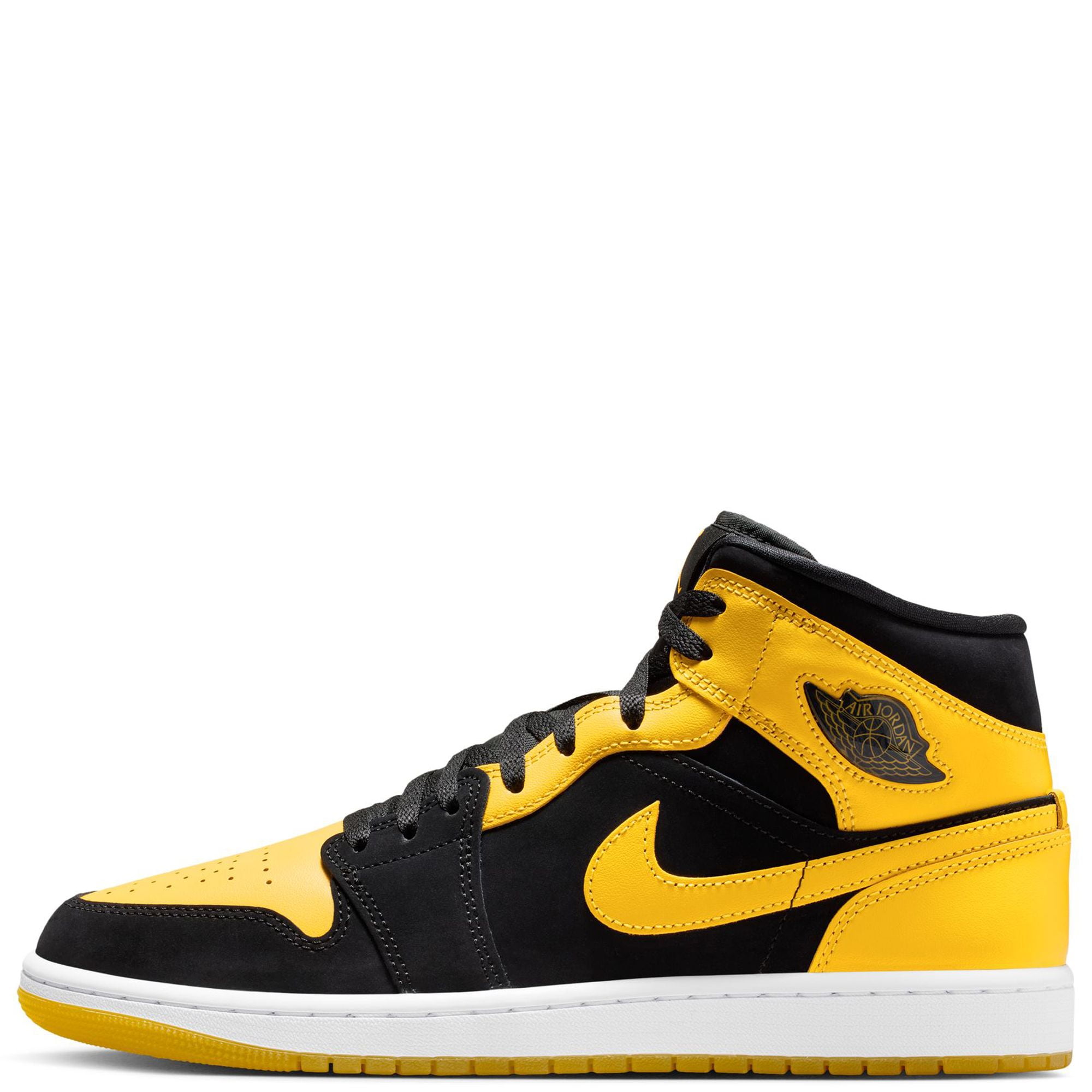 Men's Jordan 1 Mid SE Black/Varsity Maize-White (HJ6654 071) - 11