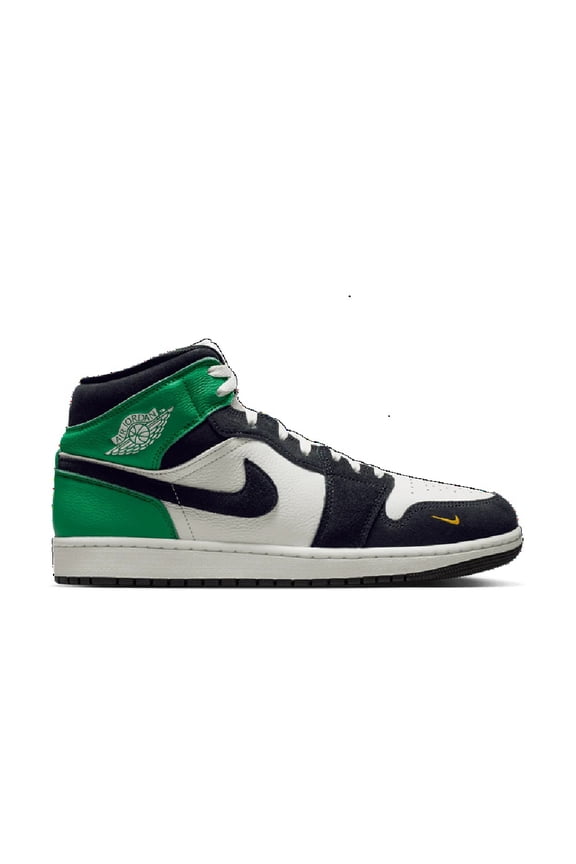 Men's Jordan 1 Mid SE Summit White/Black-Lucky Green (II9812 100) - 10.5