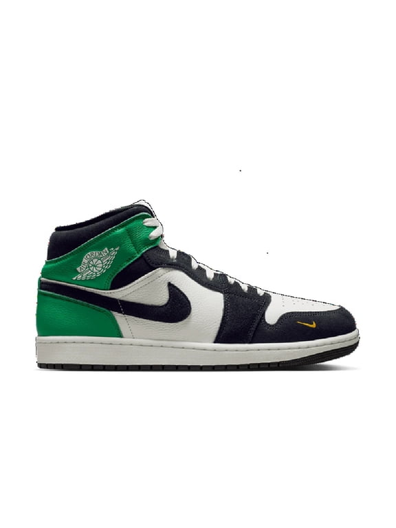 Men's Jordan 1 Mid SE Summit White/Black-Lucky Green (II9812 100) - 11.5