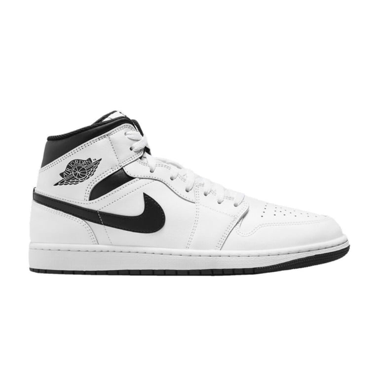 Jordan Air Jordan 1 Mid White Black Mens 8.5 Athletic Sneaker Mid Top DQ8426-132 Nike Air Jordan 1 Mid Reverse Panda White Black DQ8426-132  main image 3