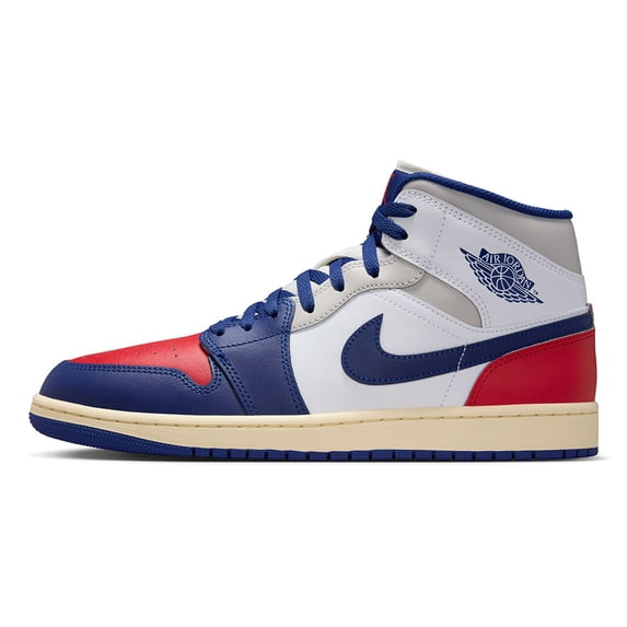 Men's Jordan 1 Mid White/Deep Royal Blue (DQ8426 102) - 10.5