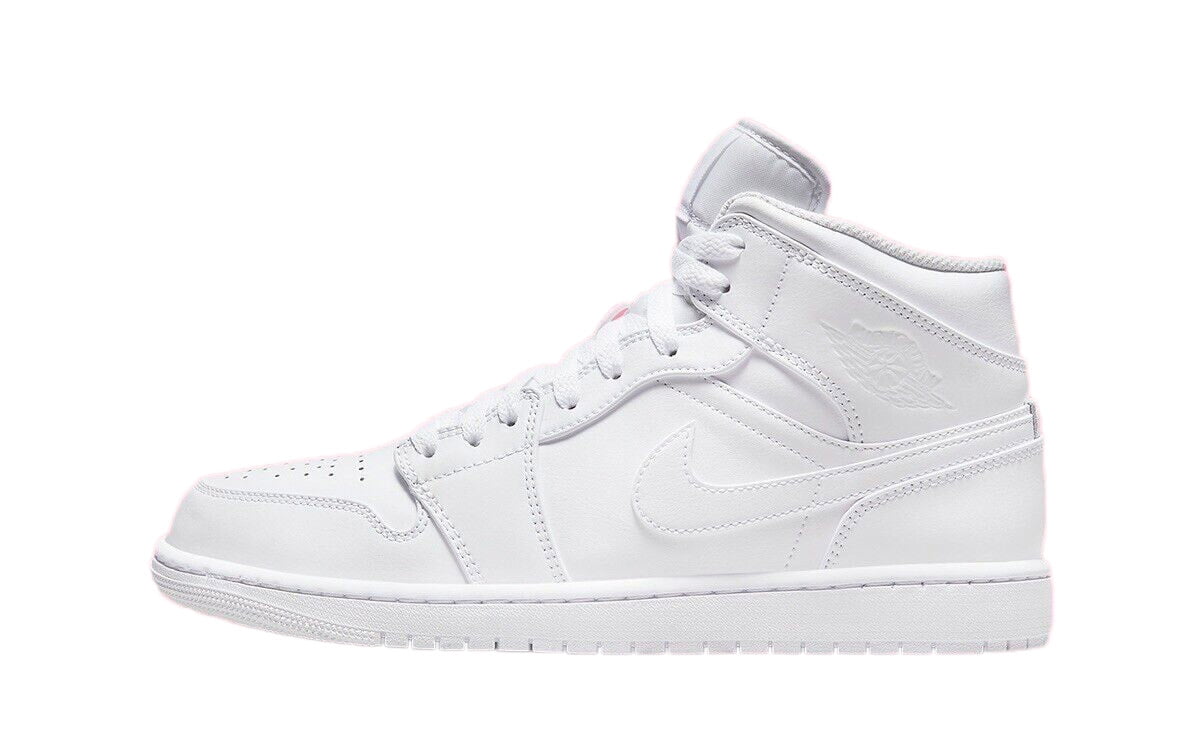 靴 AIR JORDAN 1 MID WHITE/WHITE-WHITE Jordan Brand Retro Air Jordan 1 Mid Triple White (2022) - Walmart.com
