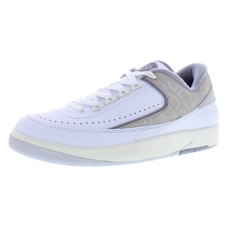 Nike Air Jordan 2 Retro Low Leather Unisex Shoes Size 13, Color: White/Cement Grey/Sanddrift