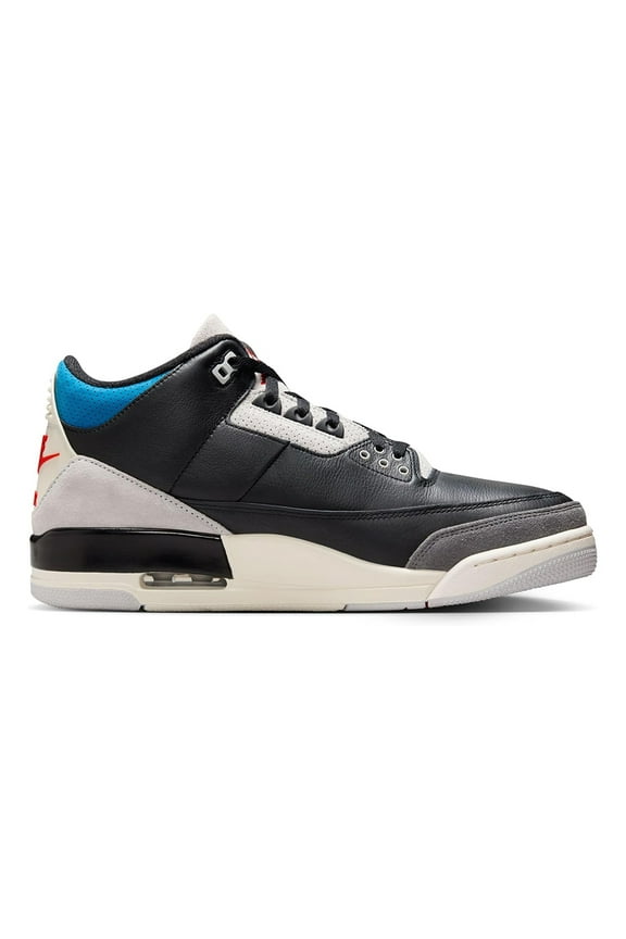 Men's Jordan 3 Retro OG Black/Chile Red-Neutral Grey (384GY) - 10