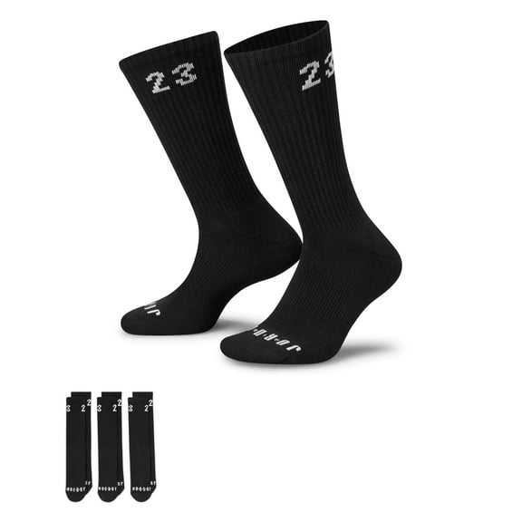 Men's Jordan Black Essentials Crew Socks - 3 Pairs (DA5718 010) - 8-12