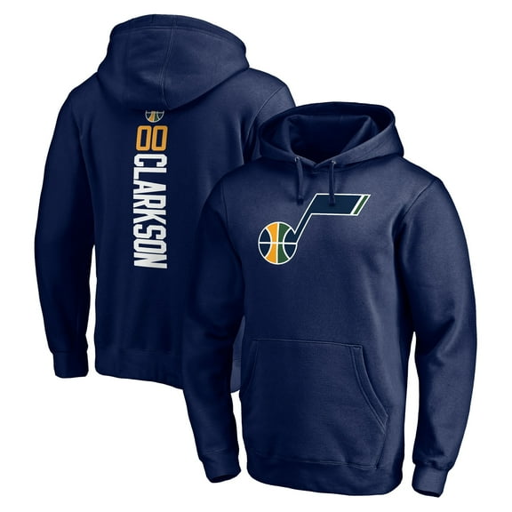 Men's Jordan Clarkson Navy Utah Jazz Playmaker Name & Number Pullover Hoodie