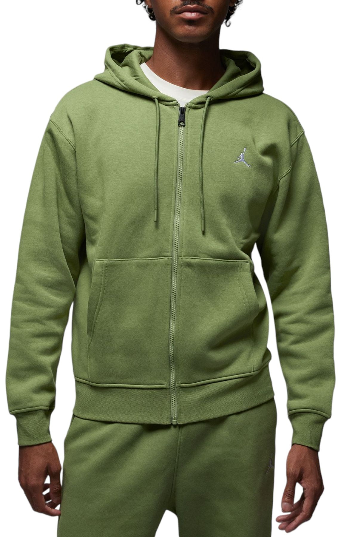 Men's Jordan Essentials Sky J Light Olive/White Full-Zip Fleece