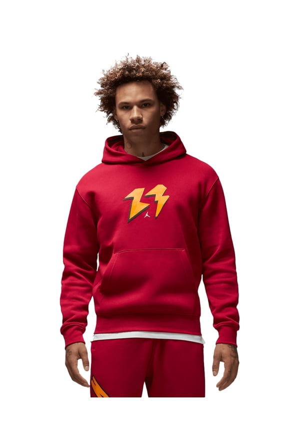Men's Jordan Flight MVP Cardinal Red Fleece Pullover Hoodie - L