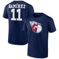 thumbnail image 1 of Men's Jose Ramirez Navy Cleveland Guardians Player Icon Name & Number T-Shirt, 1 of 3