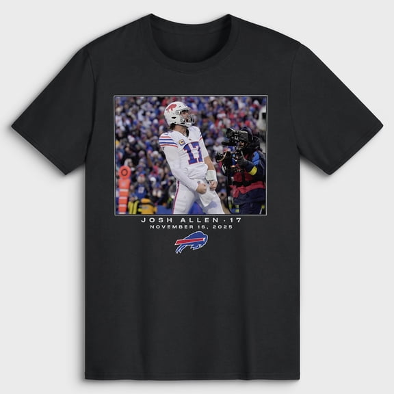Men's Josh Allen Black Buffalo Bills NFL Flash Features Week 11 T-Shirt
