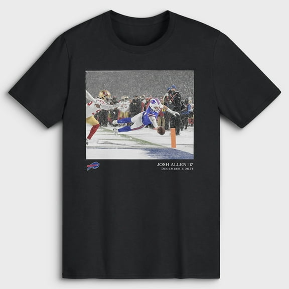 Men's Josh Allen Black Buffalo Bills NFL Flash Features Week 13 T-Shirt