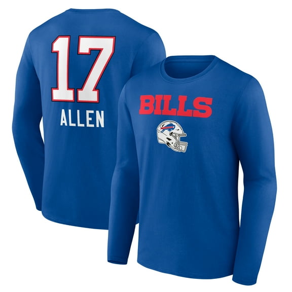 Men's Josh Allen Buffalo Bills Royal Team Wordmark Long Sleeve T-Shirt