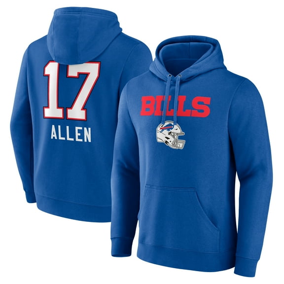 Men's Josh Allen Buffalo Bills Royal Team Wordmark Pullover Hoodie