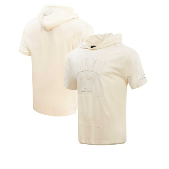 Men's Josh Allen Oatmeal Buffalo Bills Player Name & Number Neutral Short Sleeve Pullover Hoodie