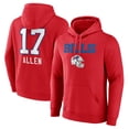 thumbnail image 1 of Men's Josh Allen Red Buffalo Bills Team Wordmark Player Name & Number Pullover Hoodie, 1 of 3