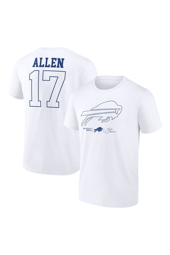 Men's Josh Allen White Buffalo Bills Tonal Name & Number T-Shirt