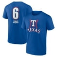 thumbnail image 1 of Men's Josh Jung Royal Texas Rangers Fastball Player Name & Number T-Shirt, 1 of 3