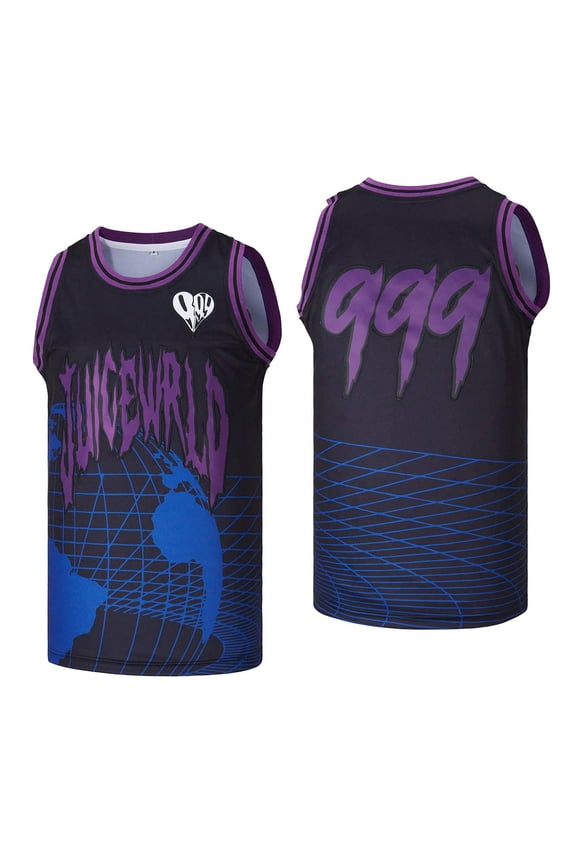 Men's Juice World 999 Jersey Sleeveless Tops T-Shirts for Men(Purple,M)