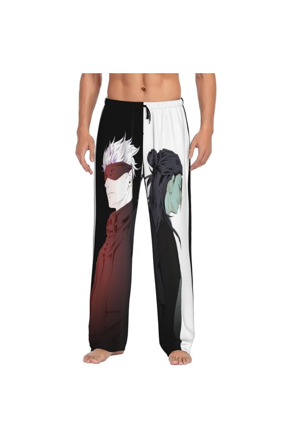 Men's Jujutsu Anime Kaise Pajama Pants Lounge Sleepwear PJ Bottoms with Drawstring Pockets